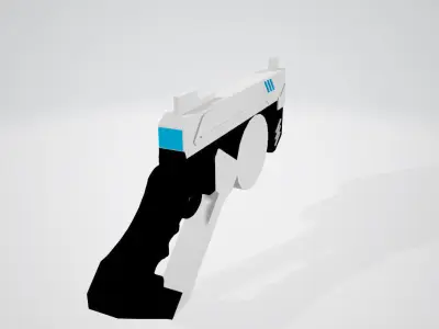 Sci-fi pistol Low-poly 3D model purchase