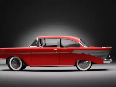 Rigged 1957 Chevy Chevrolet Bel Air 3D Model 3D model