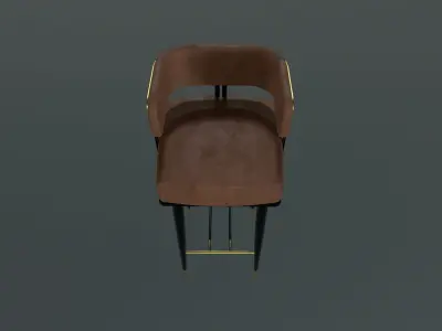 Bar Chair Low-poly 3D model