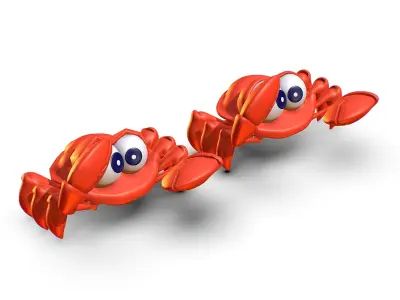 Hi-Poly Subdivision 3D Model Crab Low-poly 3D model