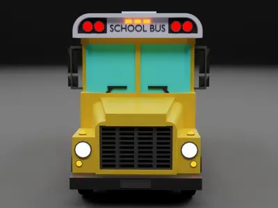 School bus Low-poly 3D model