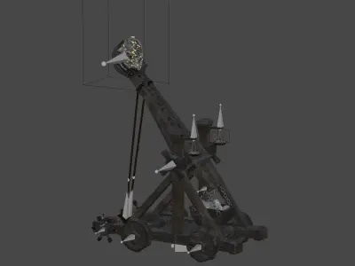 Catapult Low-poly 3D model purchase
