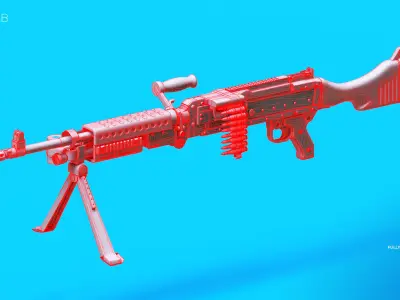 FN MAG 58 Machine Gun 3D model