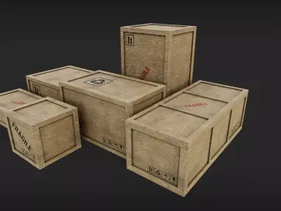 Shipping Cargo Boxes Low-poly 3D model