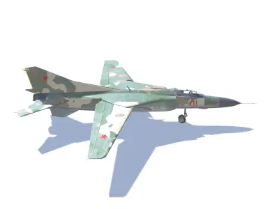 MIG-23 Flogger Jet Fighter Aircraft Low-poly 3D model