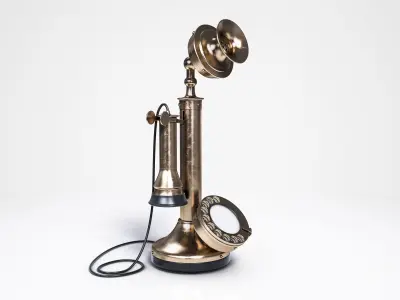 Vintage Candlestick Bell Telephone 3D model