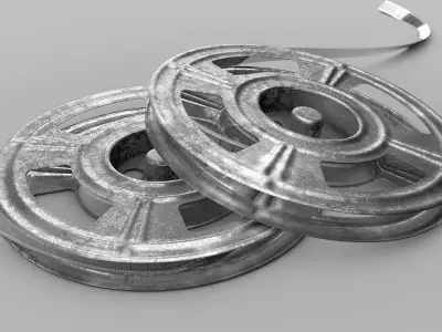 Film-Reel two film reels 3D model
