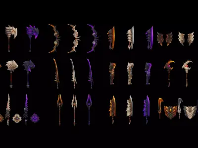 Volcano King Weapons 3D Model Pack