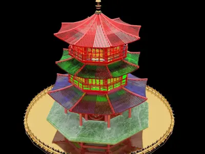 Chinese tower 3D model purchase