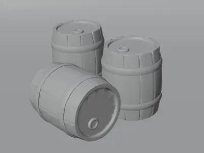 Fantasy Barrels - Free Free low-poly 3D model