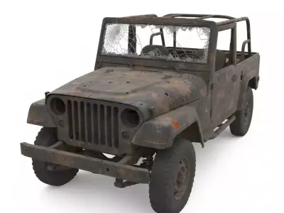 Destroyed Military Vehicles  WWII Battlefield 3D Collection 3D Model Pack