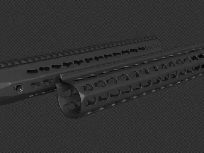 AR-15 KAC URX4 13Inch KeyMod Handguard Low-poly 3D model