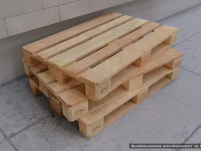 Wooden euro pallet new condition not used 3D model