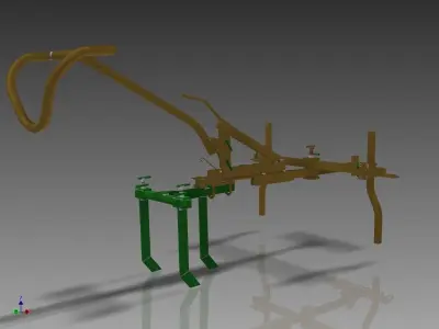 Cultivator metal frame with two legs 3D model