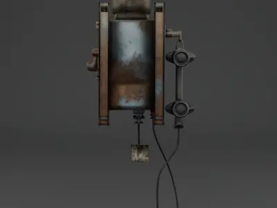 World war bunker phone Low-poly 3D model