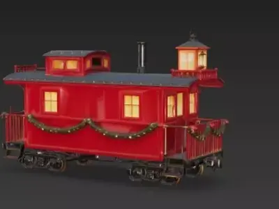 North Pole Lantern Caboose 3D Model Low-poly 3D model