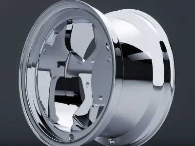 Rocket Racing Wheels Strike Low-poly 3D model