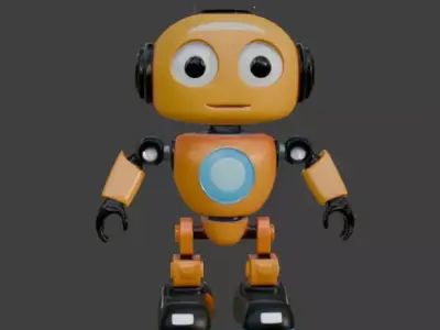 Human Robot 3D Model Sci-Fi Android Character Low-poly 3D model