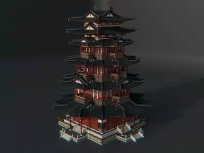 Pagoda 3D model buy