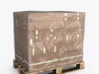 Cardboard Pallet Low-poly 3D model