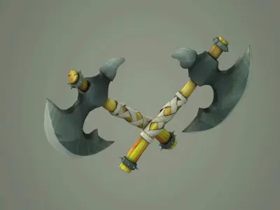 cartoon handle Stylized Axe 3D model