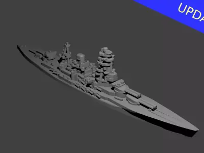 Japanese Nagato Class Battleship 3D print model