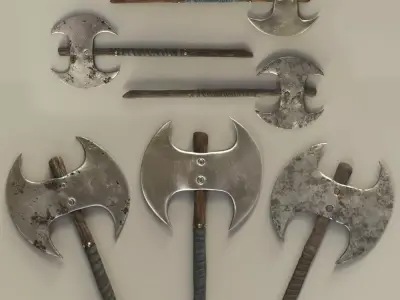 Double AXE Low-poly 3D model