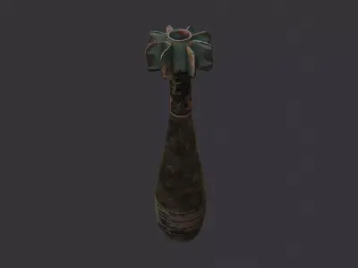 Improvised mortar shell prop weathered finish Low-poly 3D model