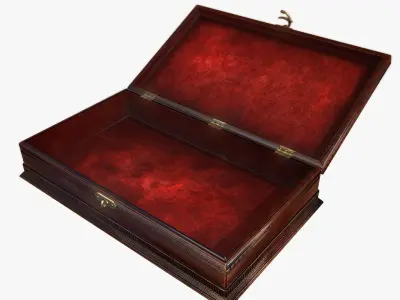 Antique wooden box Low-poly 3D model