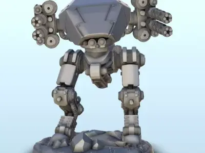 TR 900 soldier-robot 7  supported version - Future Sci-Fi SF Pos 3D print model
