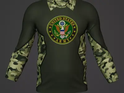 Military Soldier Clothing T-shirt Low-poly 3D model 61