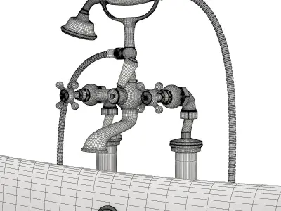 AMBRA antique copper bathtub 3D model