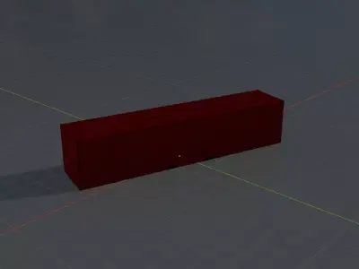 Cargo Container traffic red 40ft Low-poly 3D model