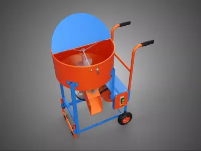 PORTABLE BUCKET VERTICAL AUGER SCREW PAN MIXER BLENDER GRINDER 3D model