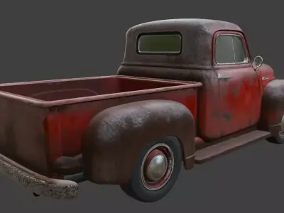 Vintage Rusty Pickup Truck 3D Model 3D model 11