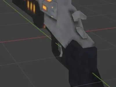 Cyberpunk pistol the Particle Incinerator Free low-poly 3D model