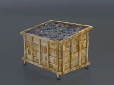 Old rusty trash dumpster Low-poly 3D model