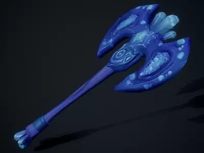 Stylized Diamond Axe Low Poly PBR Game Ready Low-poly 3D model
