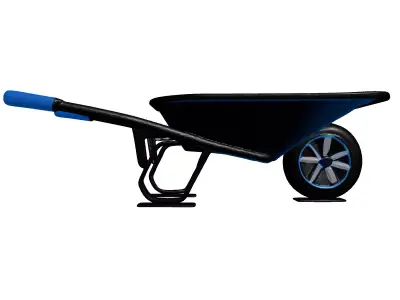 Futuristic Glowing Wheelbarrow 3D Model 3D model