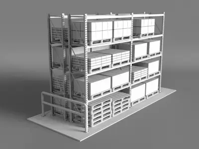 Pallet Rack 3D model purchase