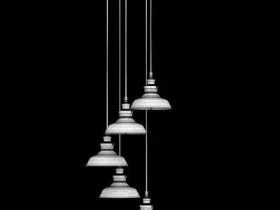 Factory Filament Clear Glass Barn Round Pendant 5 3D model
