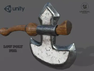 White Axe Low Poly Low-poly 3D model