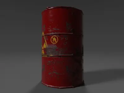Oil Drum Low-poly 3D model order
