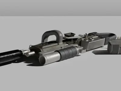 Machine Gun low Poly Low-poly 3D model purchase