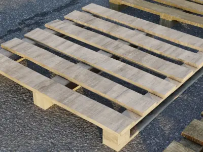 Pallets PBR game ready set of wooden Low-poly 3D model