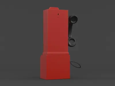 Retro Classic Pay Phone 3D model