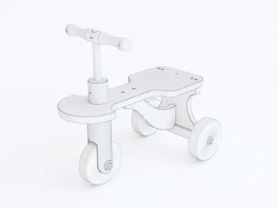 Wooden push bike toy 3D model