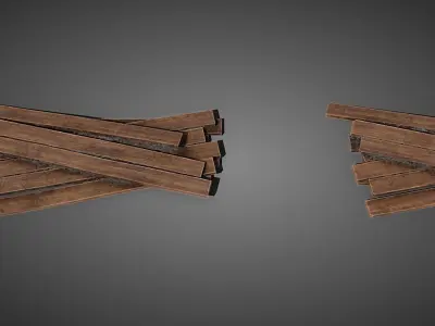 Medieval carpenter props Low-poly 3D model