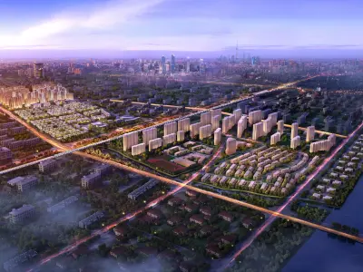 3Dmax fashion city commercial square building 153 3D model