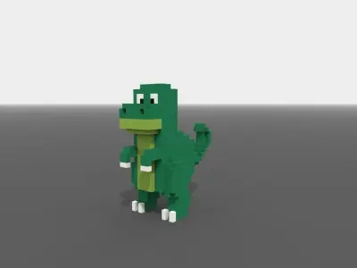 Voxel Dinosaur Low-poly 3D model purchase